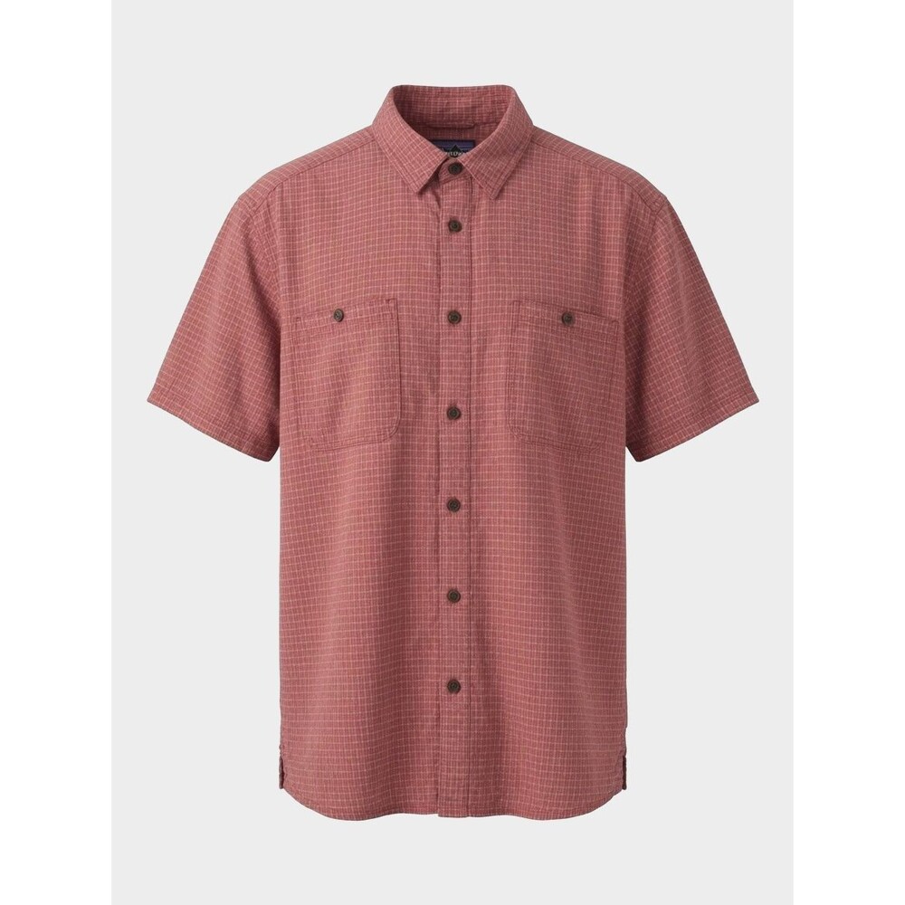 Patagonia Plaid Button Up Shirt Mens 2XL XXL Burgundy S/S Hemp Worn Wear
